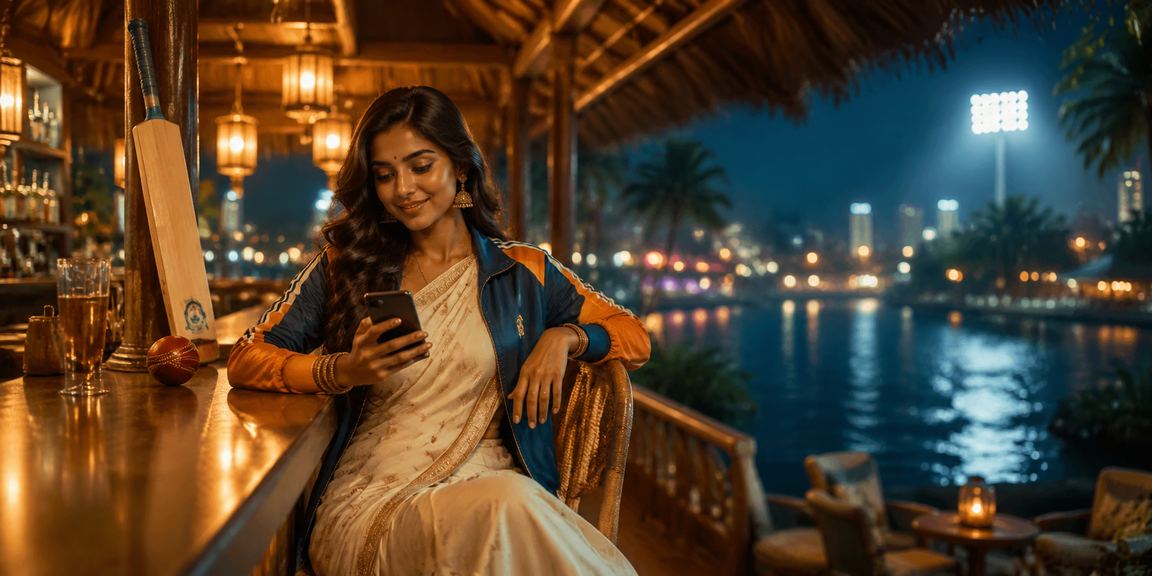 Indian cricket fans celebrating with mobile betting apps